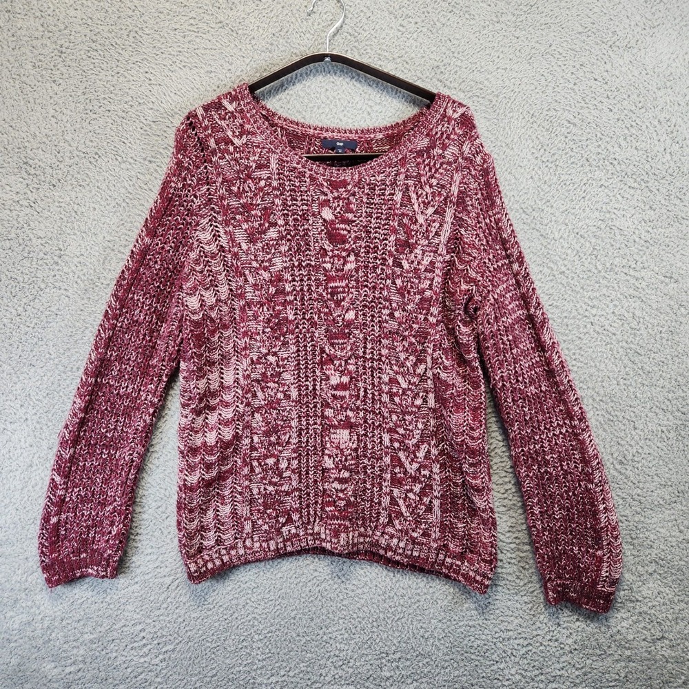 GAP Knit Long Sleeve Pullover Sweater Womens XL Wool Blend Cozy Casual Boho